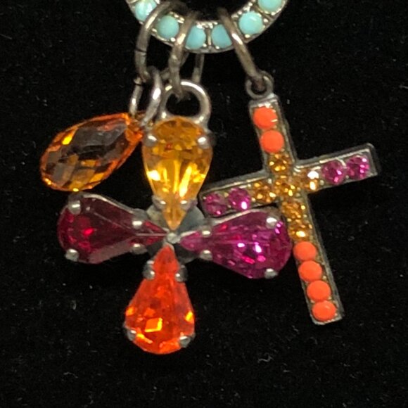 Mariana Fire Crystal Cross Necklace  ** - Picture 3 of 6